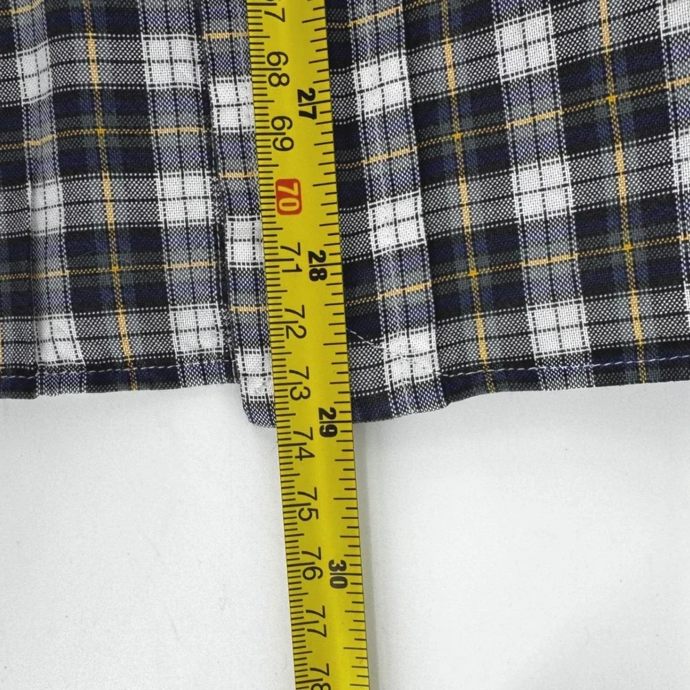 Ralph Lauren Classic Fit Mens XL Plaid Button Down‎ Shirt Navy White Yellow Pony